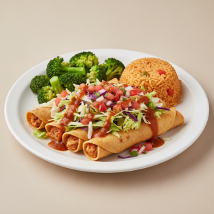 Chicken Flautas Plate with House Salsa (No Cotija) Chicken Flautas Plate with House Salsa (No Cotija)