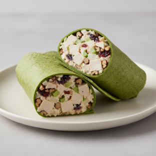 Chicken Salad Spinach Tortilla Wrap (NO tomatoes)