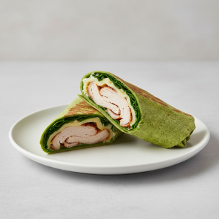 Roasted Turkey Spinach Tortilla Wrap (NO tomatoes)
