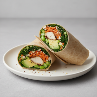 Tokyo Supergreens with Oven Roasted Chicken Wrap