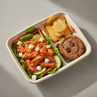 Buffalo Chicken Salad with Chips and Cookie