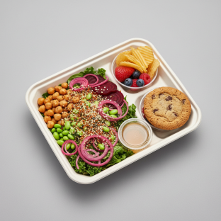 Plant Power Salad with Chips and Cookie