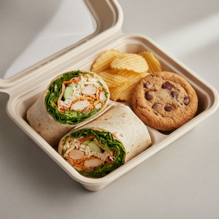 Buffalo Chicken Wrap with Chips and Cookie