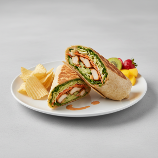 Thai Chicken Crunch Wrap with Chips and Fruit