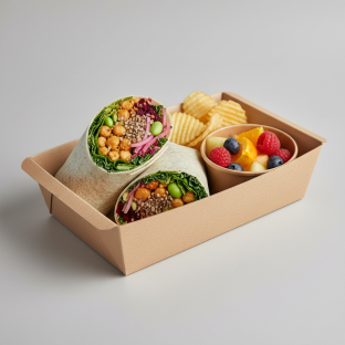 Plant Power Wrap with Chips and Fruit