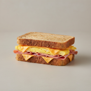 Ham Egg and Cheese Gluten Free Bread Sandwich