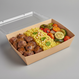 Beef Kabob with Yellow Rice and Roasted Veggies