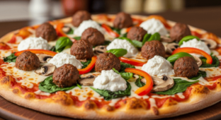 Meatball Thin Crust Pizza