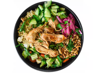 Chicken Hearty Bowl with Avocado with Rosemary Balsamic Sauce