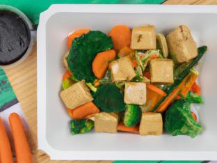 Gluten Free Vegan Mongolian Tofu with Steamed Vegetables