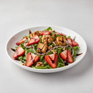 Strawberry & Candied Walnut Salad with Tofu (NO CHEESE - VEGAN) Strawberry & Candied Walnut Salad with Tofu (NO CHEESE - VEGAN)