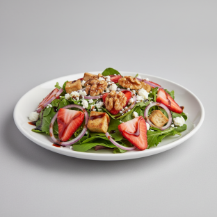 Strawberry & Candied Walnut Salad with Tofu Strawberry & Candied Walnut Salad with Tofu