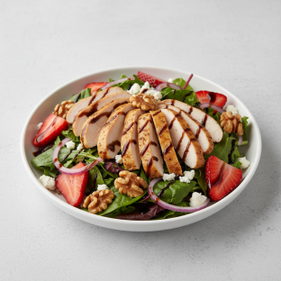Strawberry & Candied Walnut Salad with Chicken Strawberry & Candied Walnut Salad with Chicken