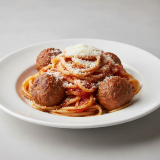 Spaghetti Marinara with Meatball Spaghetti Marinara with Meatball