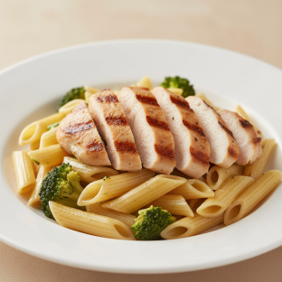 Penne, Broccoli and Grilled Chicken Breast Penne, Broccoli and Grilled Chicken Breast