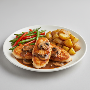 Chicken Marsala with Potato and Veg Chicken Marsala with Potato and Veg
