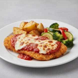 Chicken Parm with Potato and Veg Chicken Parm with Potato and Veg