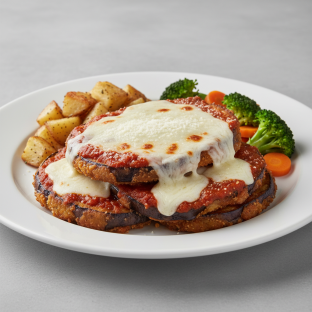 Grilled Eggplant Parm with Potato and Veg Grilled Eggplant Parm with Potato and Veg
