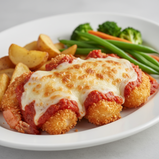 Shrimp Parm with Potato and Veg Shrimp Parm with Potato and Veg