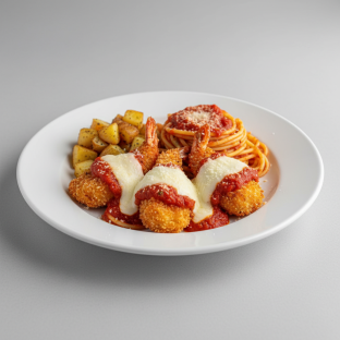 Shrimp Parm with Pasta Shrimp Parm with Pasta