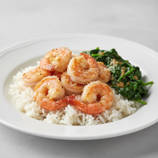 Shrimp Scampi with Rice and Spinach Shrimp Scampi with Rice and Spinach