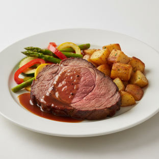 Prime Rib Dinner With Au Jus, Potato and Veg Prime Rib Dinner With Au Jus, Potato and Veg