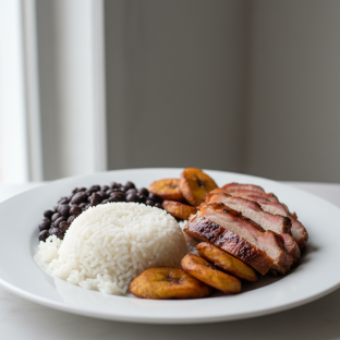 Roasted Pork With Plantains, Rice and Black Beans Roasted Pork With Plantains, Rice and Black Beans