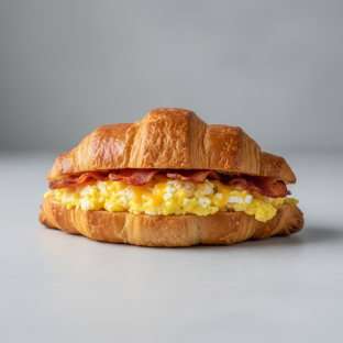Egg, Bacon and Cheese Croissant Sandwich