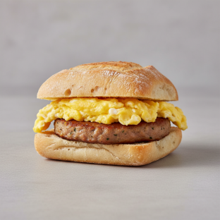 Turkey Sausage Breakfast Sandwich on Ciabatta