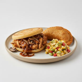 Maite Arepa and Chicken Empanada Maite Arepa and Chicken Empanada