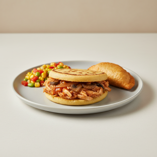 Maite Arepa and Beef Empanada