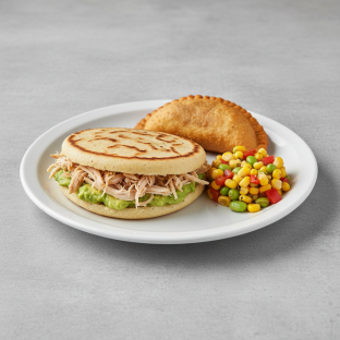 Venezuelan Arepa and Beef Empanada