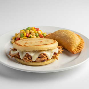 American Turkey Arepa and Chicken Empanada