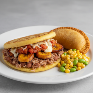 Farmers Arepa and Chicken Empanada