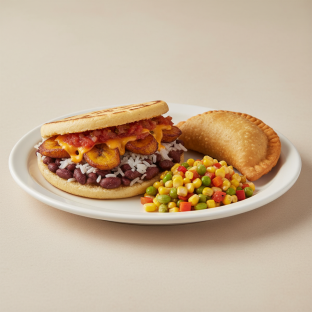 Farmers Arepa and Vegetable Empanada