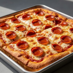 Sicilian-Style Pizza with Pepperoni (Half Pan)
