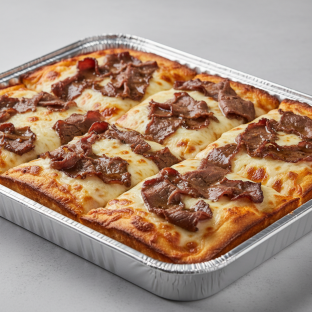 Sicilian-Style Pizza with Italian Beef (Half Pan)