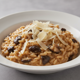 Wild Mushroom Creamy Risotto with Vegan Parmesan