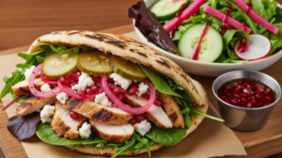 Spitfire Chicken Pita Wrap With Side Salad