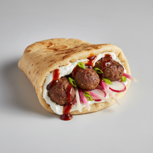 Angus Beef Keftedes Pita Wrap