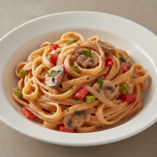 Fettuccine in Rose Sauce with Mixed Vegetables