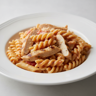 Gluten Free Penne in Rose Sauce with Chicken