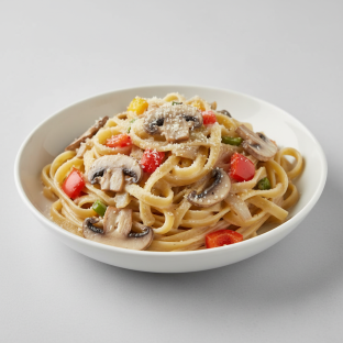 Mushroom Cream Fettuccine with Mixed Vegetables