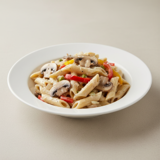 Mushroom Cream Gluten Free Penne with Mixed Vegetables