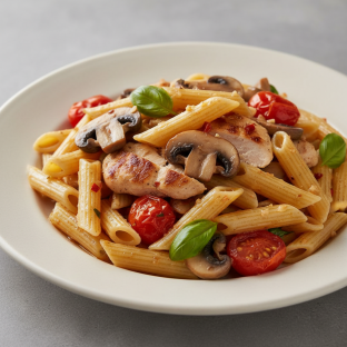 Gluten Free Penne Aglio with Chicken