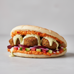 Homemade Baked Falafel Sandwich Homemade Baked Falafel Sandwich