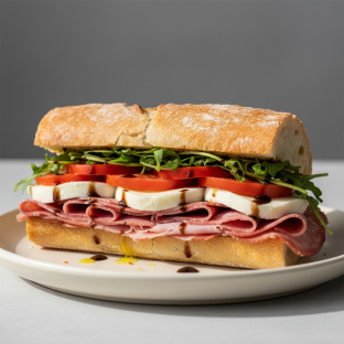 Classic Italian Sandwich with Greek Salad Classic Italian Sandwich with Greek Salad