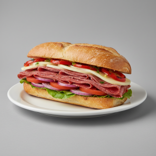 Genoa Sandwich with Greek Salad Genoa Sandwich with Greek Salad