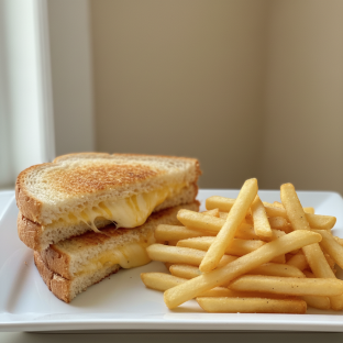 Epic Grilled Cheese Sandwich with Fries
