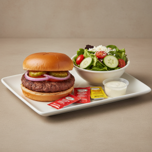 Classic Hamburger with Side Salad